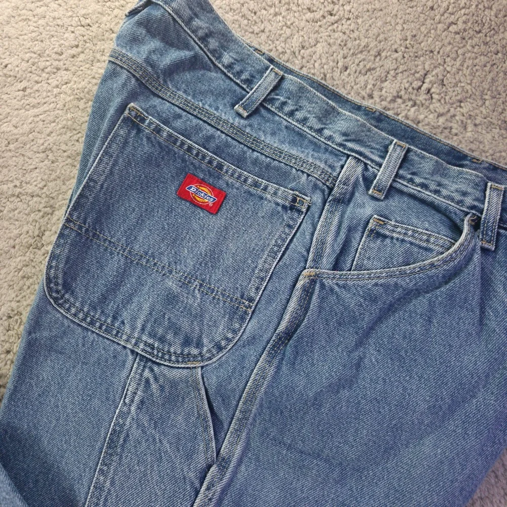 Dickies Relaxed Fit Carpenter Jeans Mens 38x32 Blue Denim Work Utility W616728